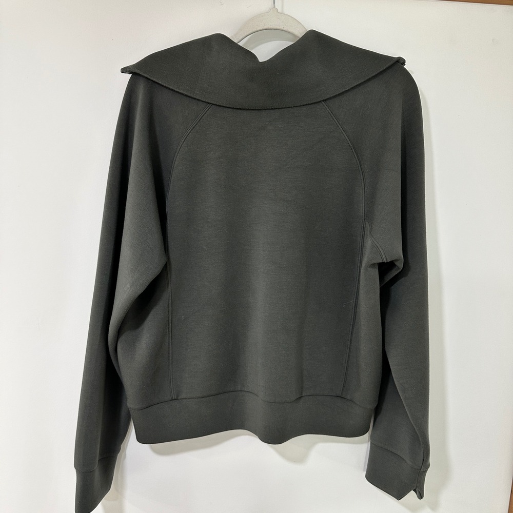 Spanx AirEssentials Half Zip Pullover Womens Large Dark Olive Green | Athleisure - Picture 2 of 6